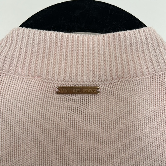 MICHAEL KORS - pink long vest pockets open cardigan size small casual cashmere - Picture 7 of 7